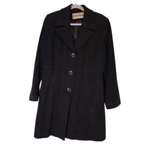 Mantello womens wool blend black dress coat.  XL.